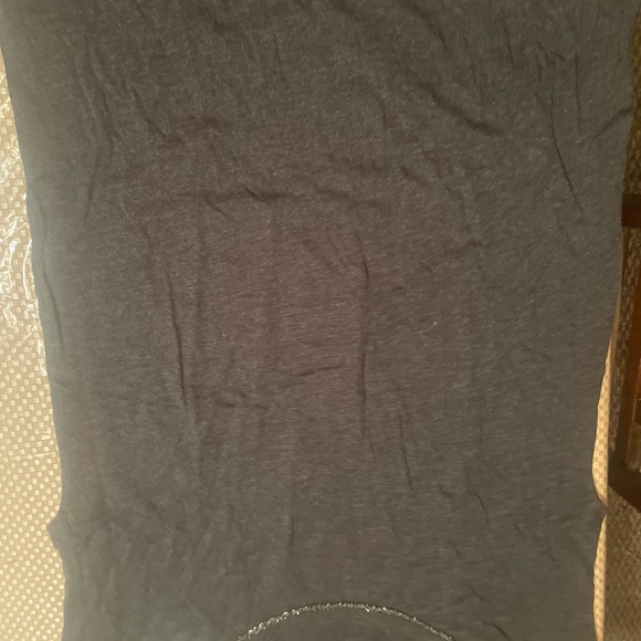 NWT LOFT GREY T SHIRT WITH STUDS AROUND THE NECK SIZE MEDIUM - Picture 8 of 9